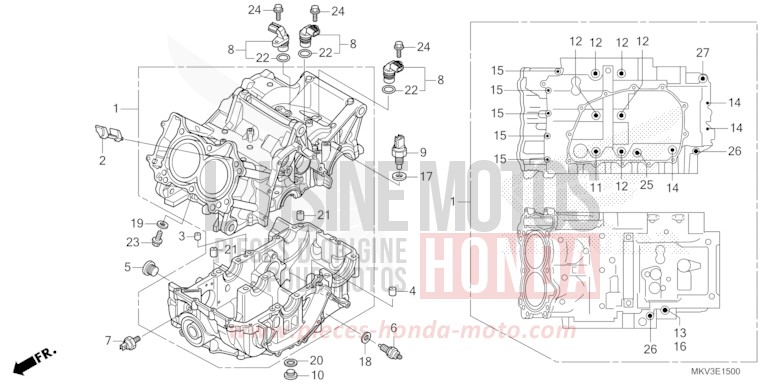 CRANKCASE for Forza 750 GRAPHITE BLACK (NHB01) from 2021